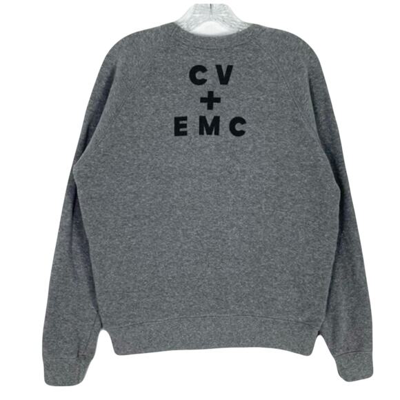 NWOT CLARE V CV+EMC Sweatshirt S Oversized Graphic RED-LIPS”Maman Je T’aime”Grey - Picture 4 of 12
